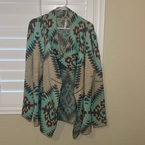 Aztec themed sweater / cover up